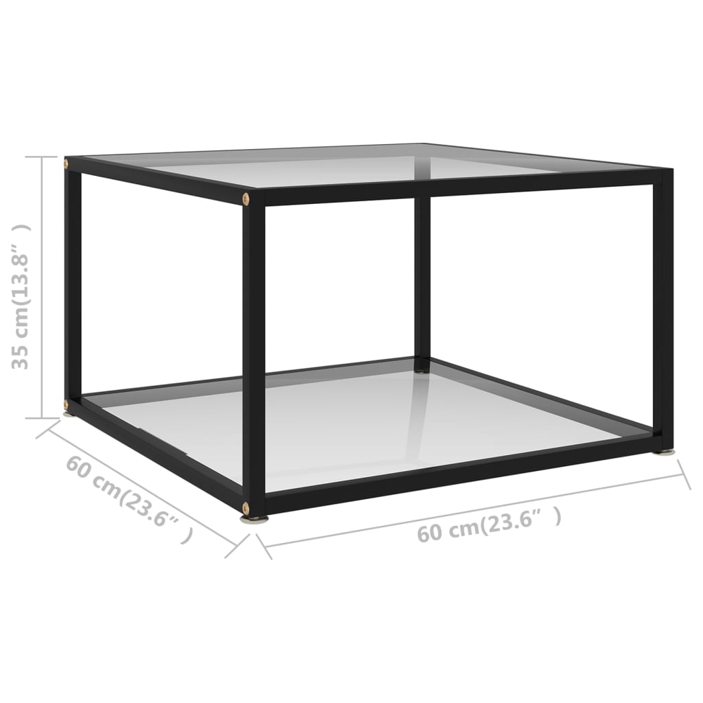 Table basse Transparent 60x60x35 cm Verre trempé - XIOS