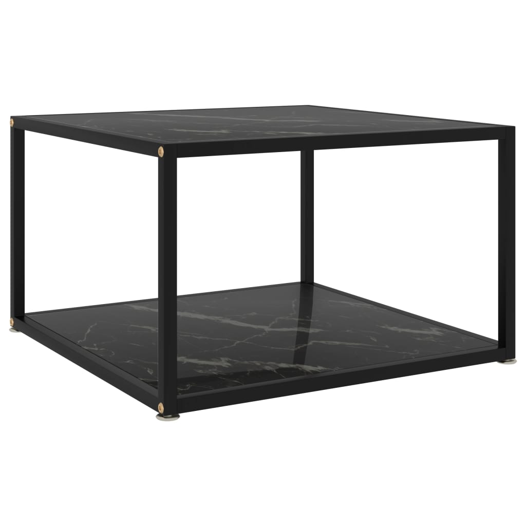 Table basse Noir 60x60x35 cm Verre trempé - XIOS