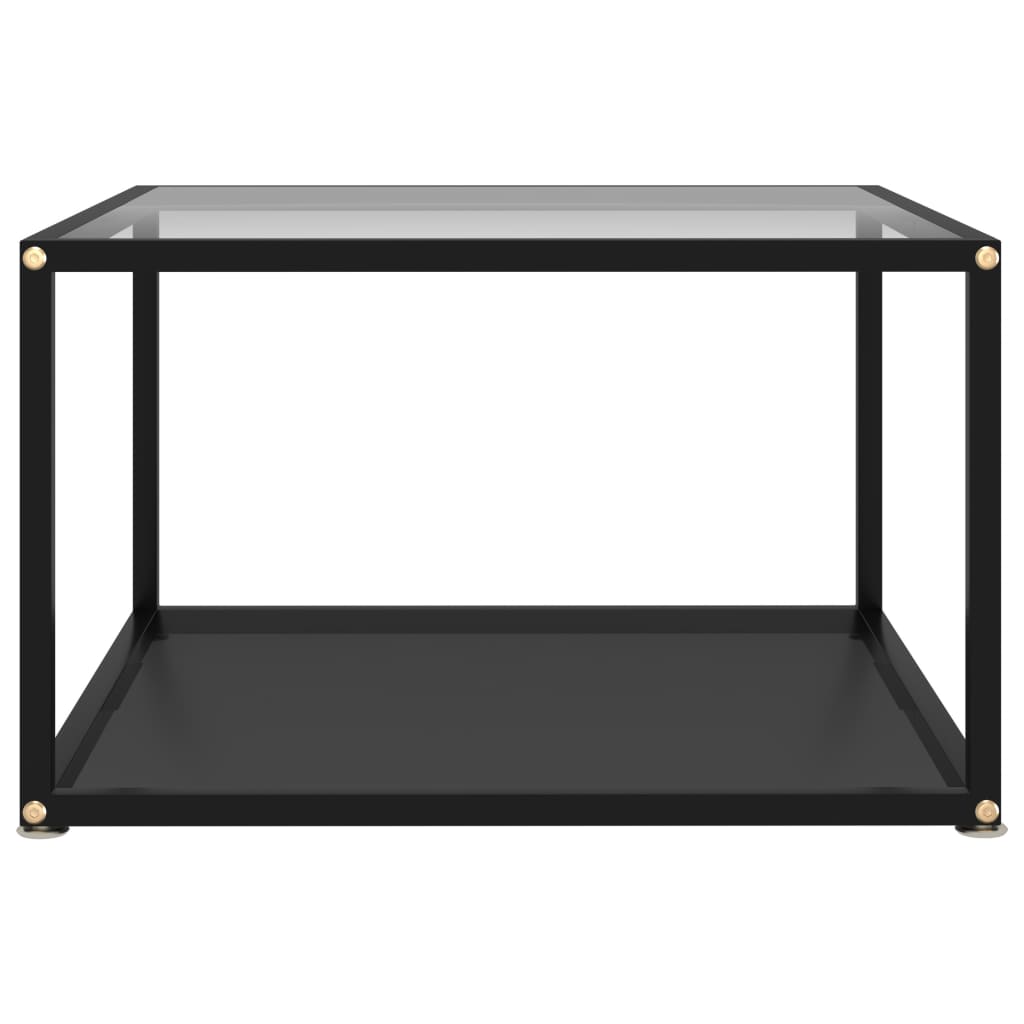 Table basse Transparent et noir 60x60x35 cm Verre trempé - XIOS
