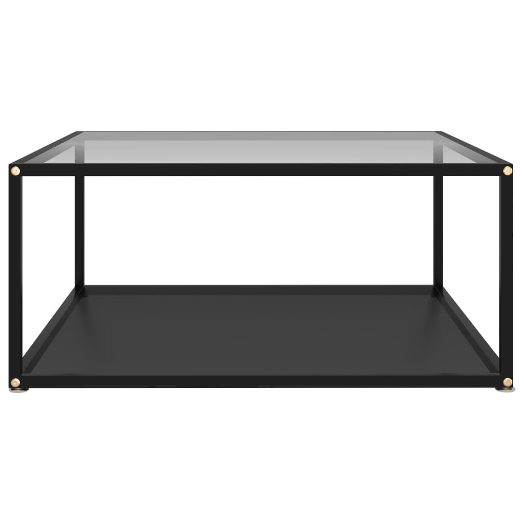 Table basse Transparent et noir 80x80x35 cm Verre trempé - XIOS