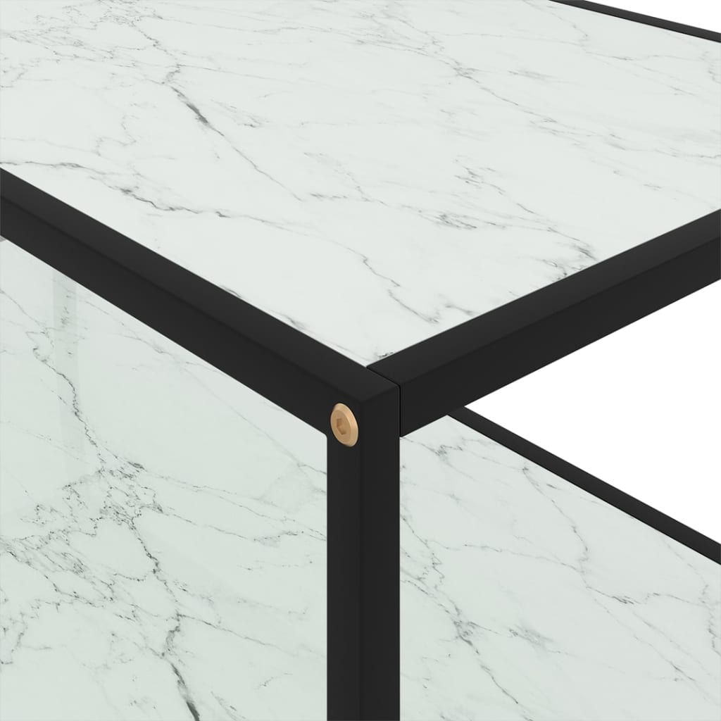 Table basse Blanc 100x50x35 cm Verre trempé - XIOS
