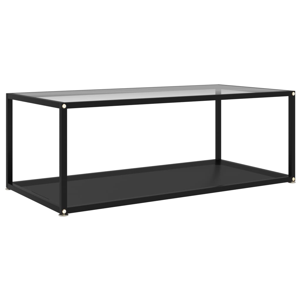 Table basse Transparent et noir 100x50x35 cm Verre trempé - XIOS