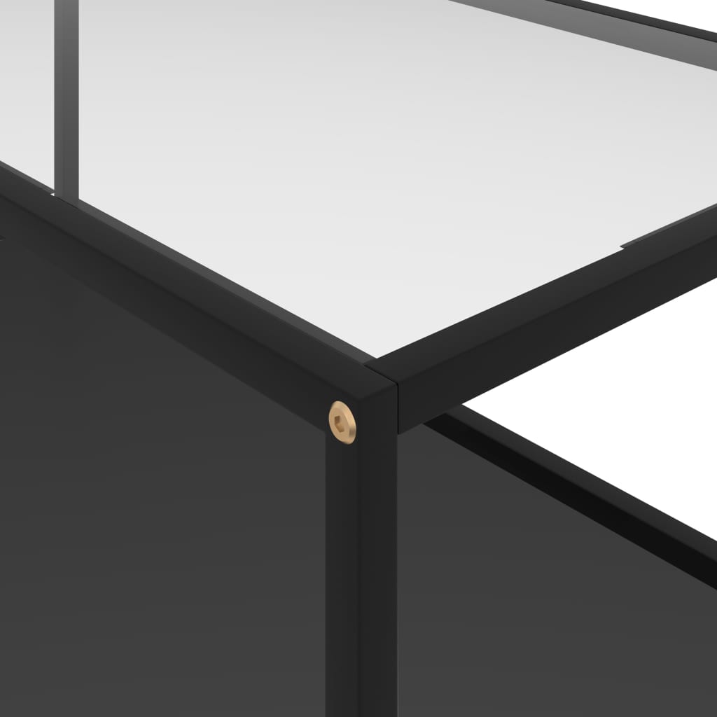 Table basse Transparent et noir 100x50x35 cm Verre trempé - XIOS