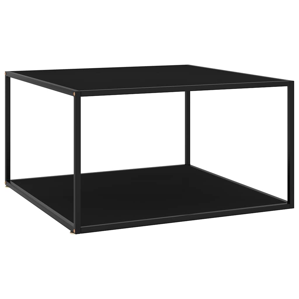 Table basse Noir avec verre noir 90x90x50 cm - XIOS