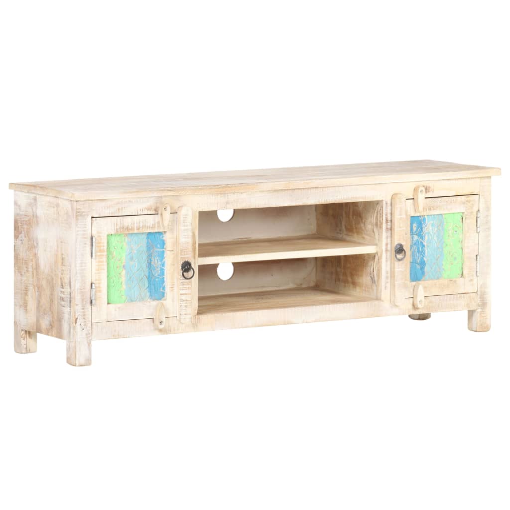 Meuble TV 120x30x40 cm Bois d'acacia brut - XIOS