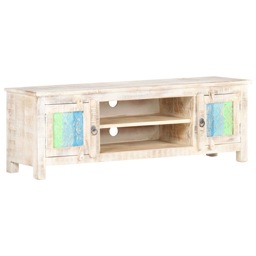 Meuble TV 120x30x40 cm Bois d'acacia brut - XIOS
