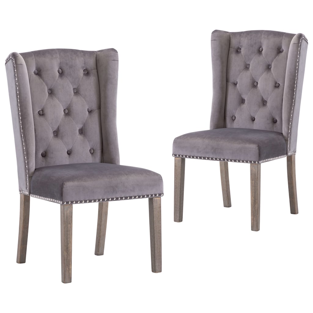 Chaises à manger lot de 2 gris velours - XIOS