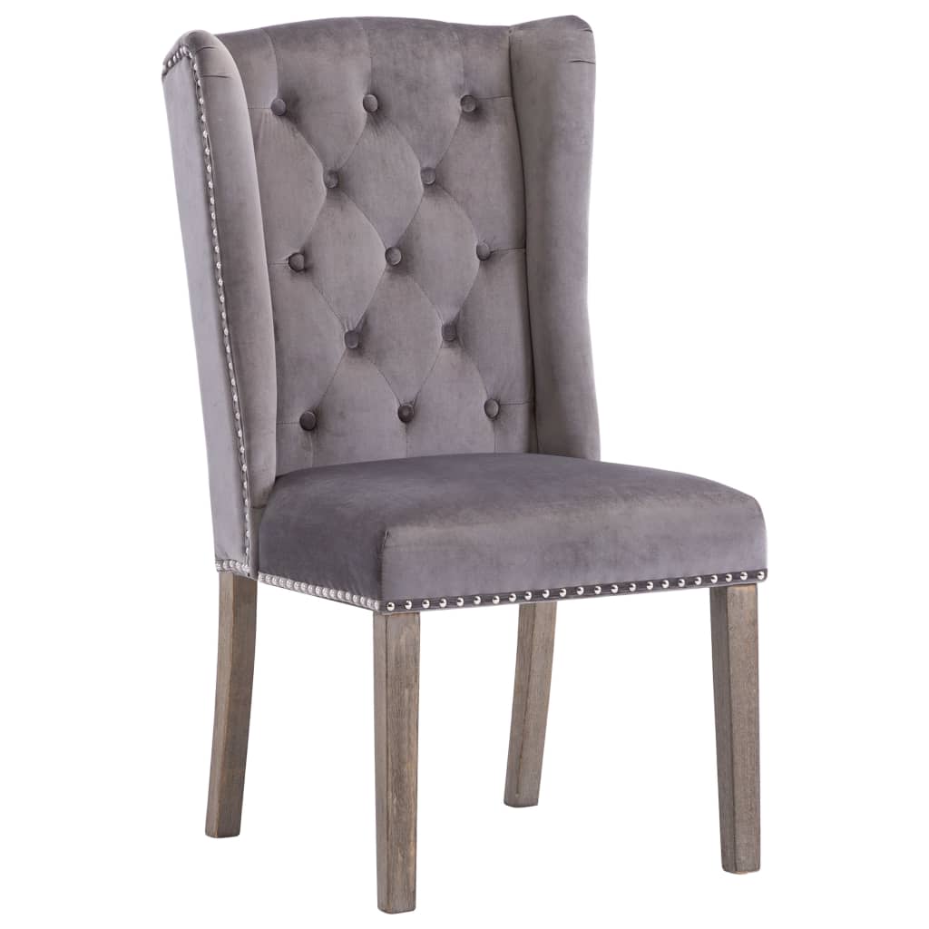 Chaises à manger lot de 2 gris velours - XIOS