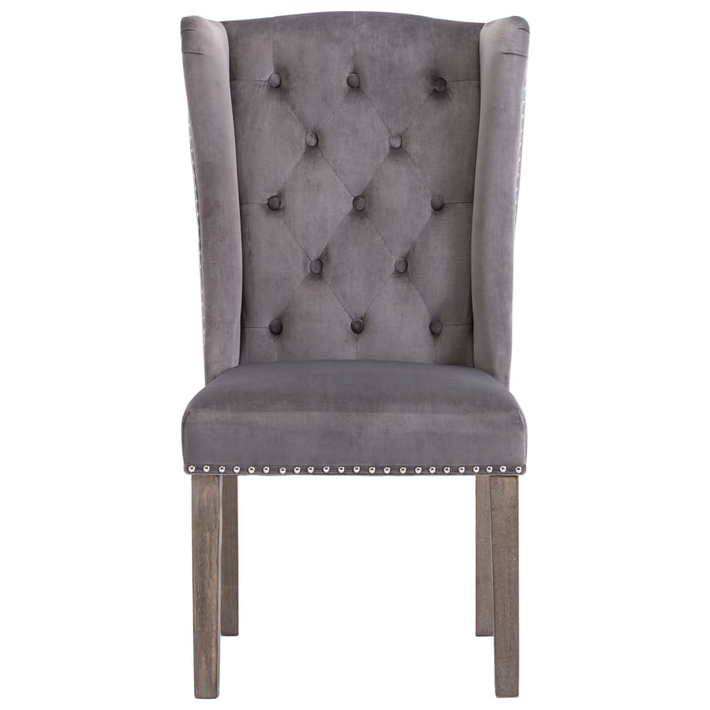 Chaises à manger lot de 2 gris velours