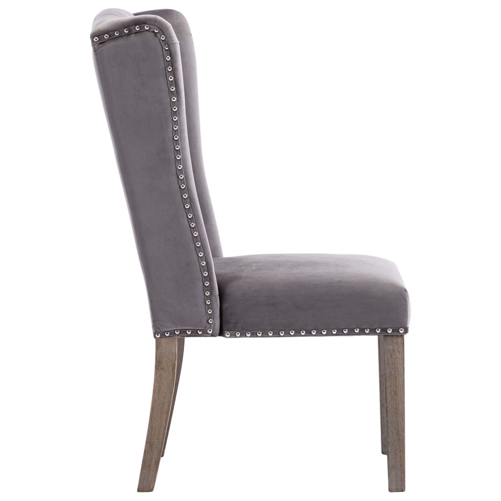 Chaises à manger lot de 2 gris velours - XIOS