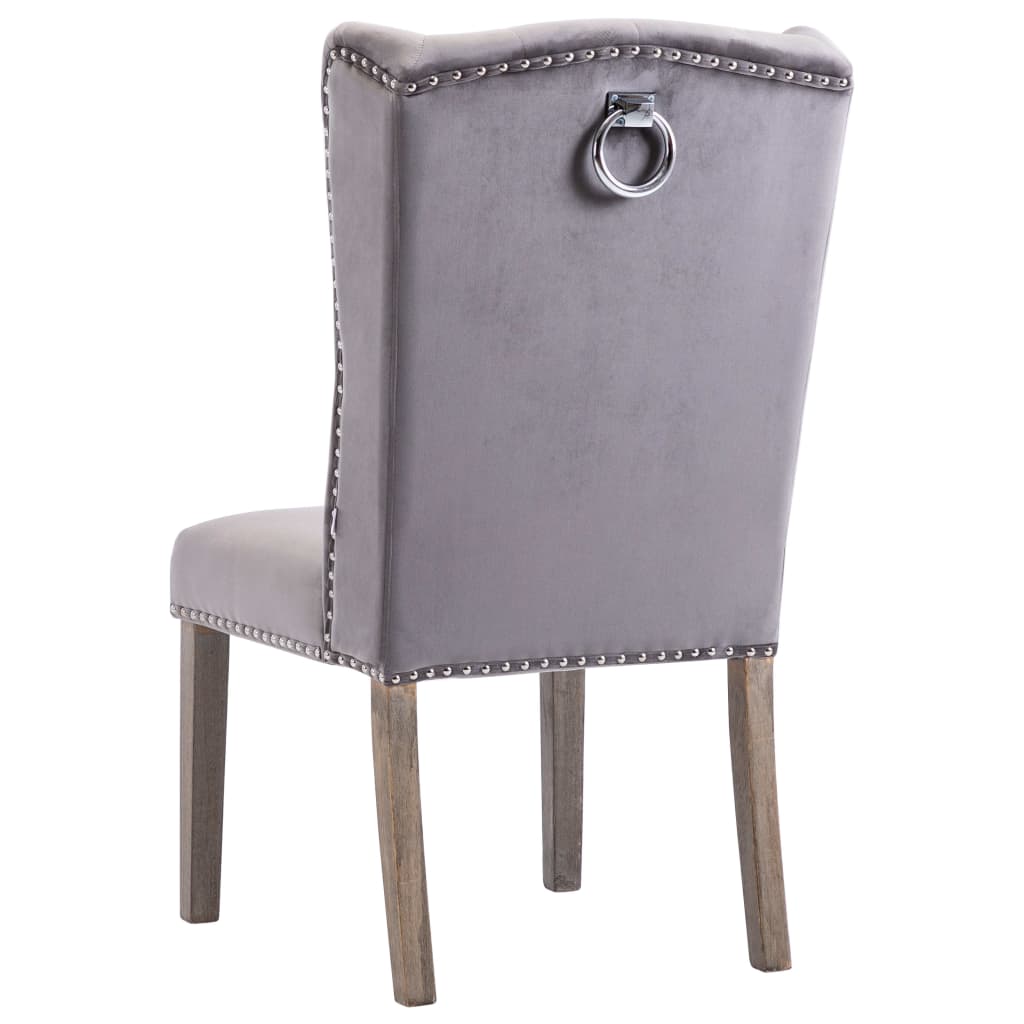 Chaises à manger lot de 2 gris velours - XIOS