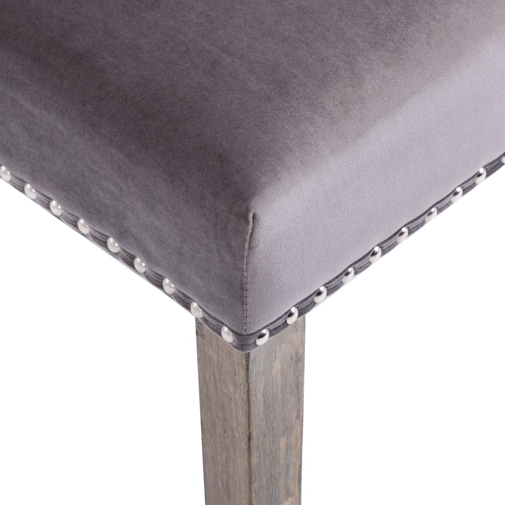 Chaises à manger lot de 2 gris velours - XIOS