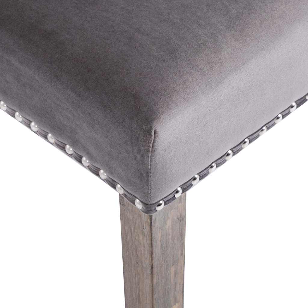 Chaises à manger lot de 2 gris velours