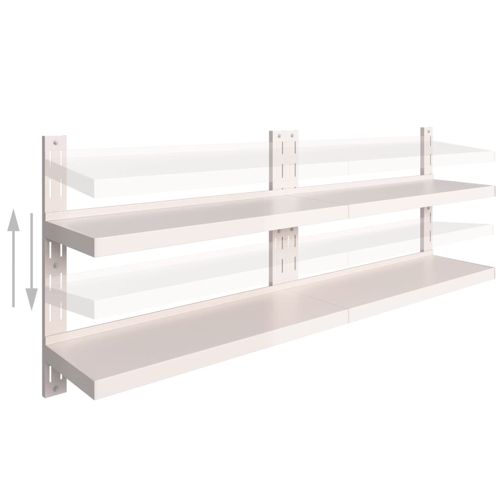 Étagères murales flottantes à 2 niveaux 2 pcs Inox 200x30 cm - XIOS