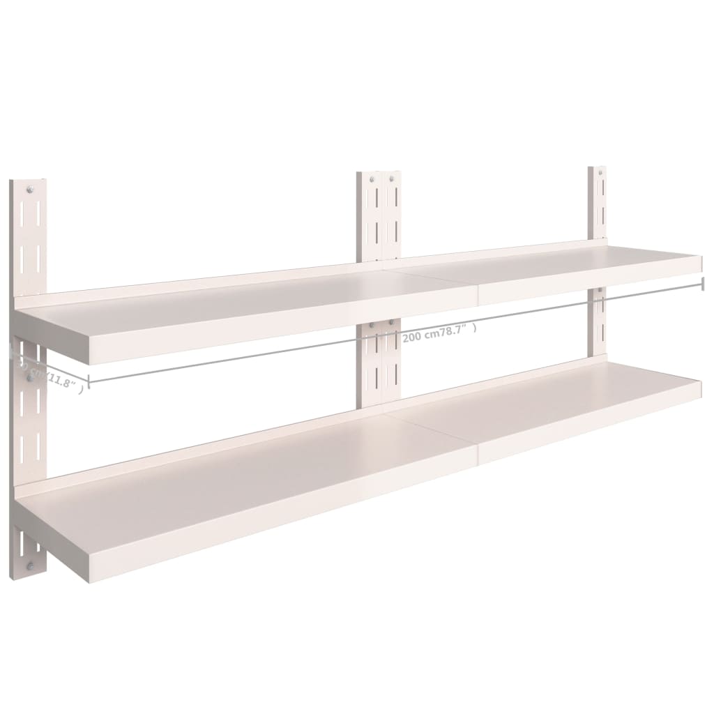 Étagères murales flottantes à 2 niveaux 2 pcs Inox 200x30 cm - XIOS