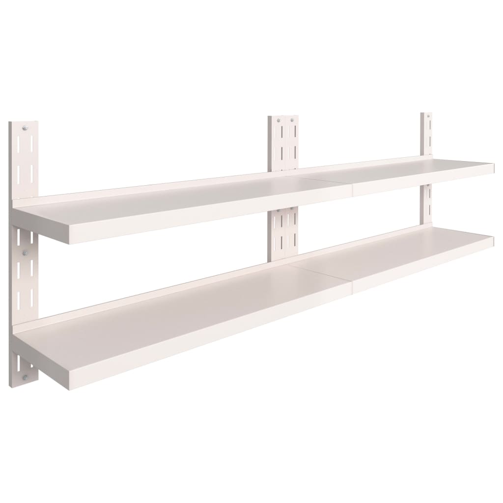 Étagères murales flottantes à 2 niveaux 2 pcs Inox 240x30 cm - XIOS