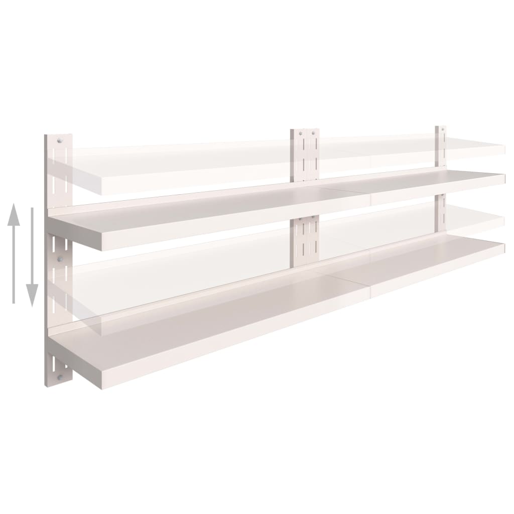 Étagères murales flottantes à 2 niveaux 2 pcs Inox 240x30 cm - XIOS