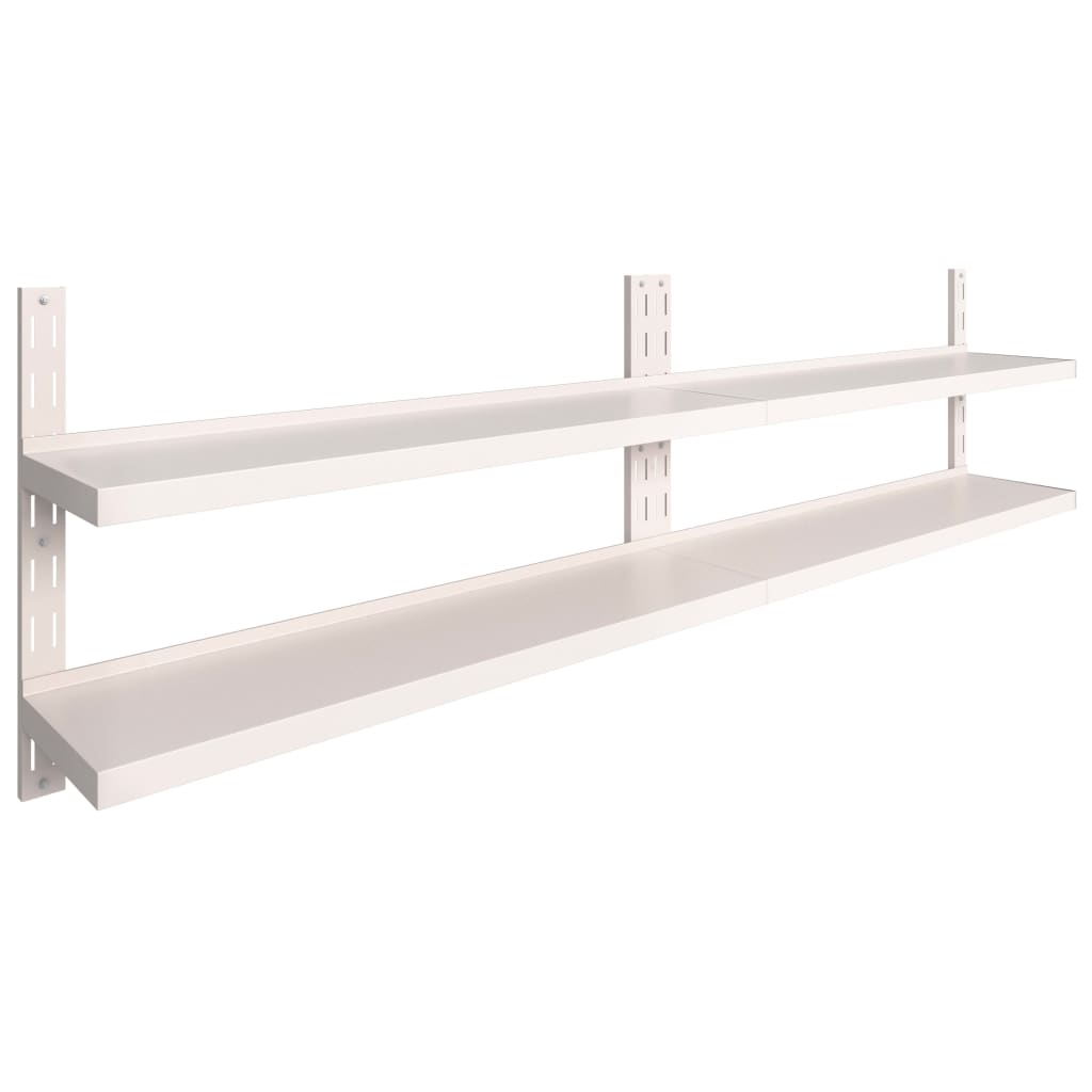 Étagères murales flottantes à 2 niveaux 2 pcs Inox 300x30 cm - XIOS