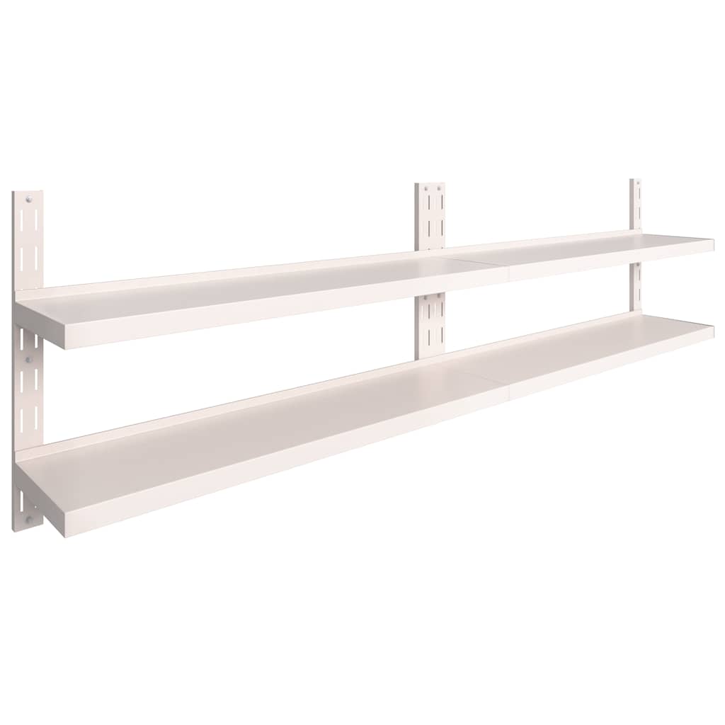 Étagères murales flottantes à 2 niveaux 2 pcs Inox 300x30 cm