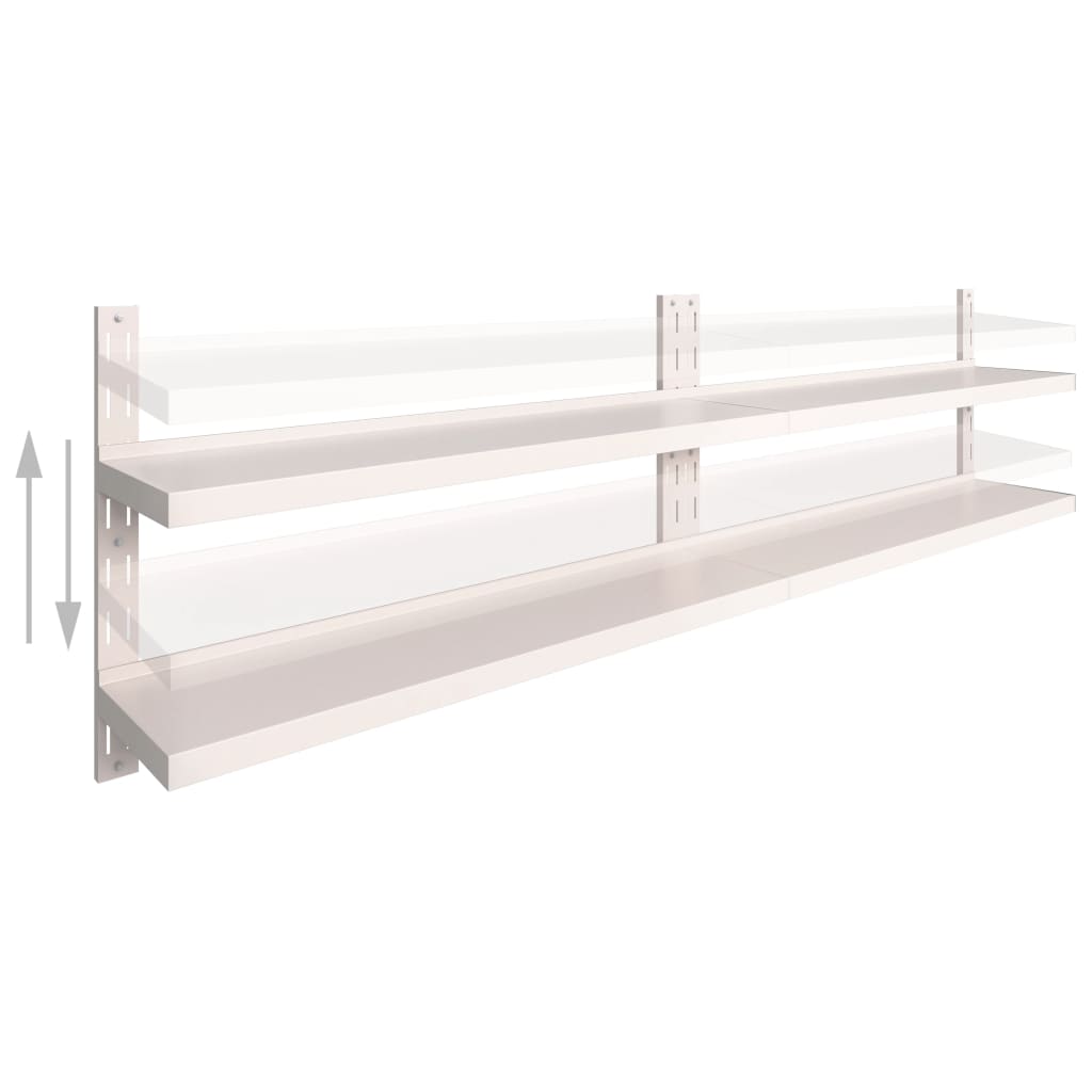 Étagères murales flottantes à 2 niveaux 2 pcs Inox 300x30 cm - XIOS