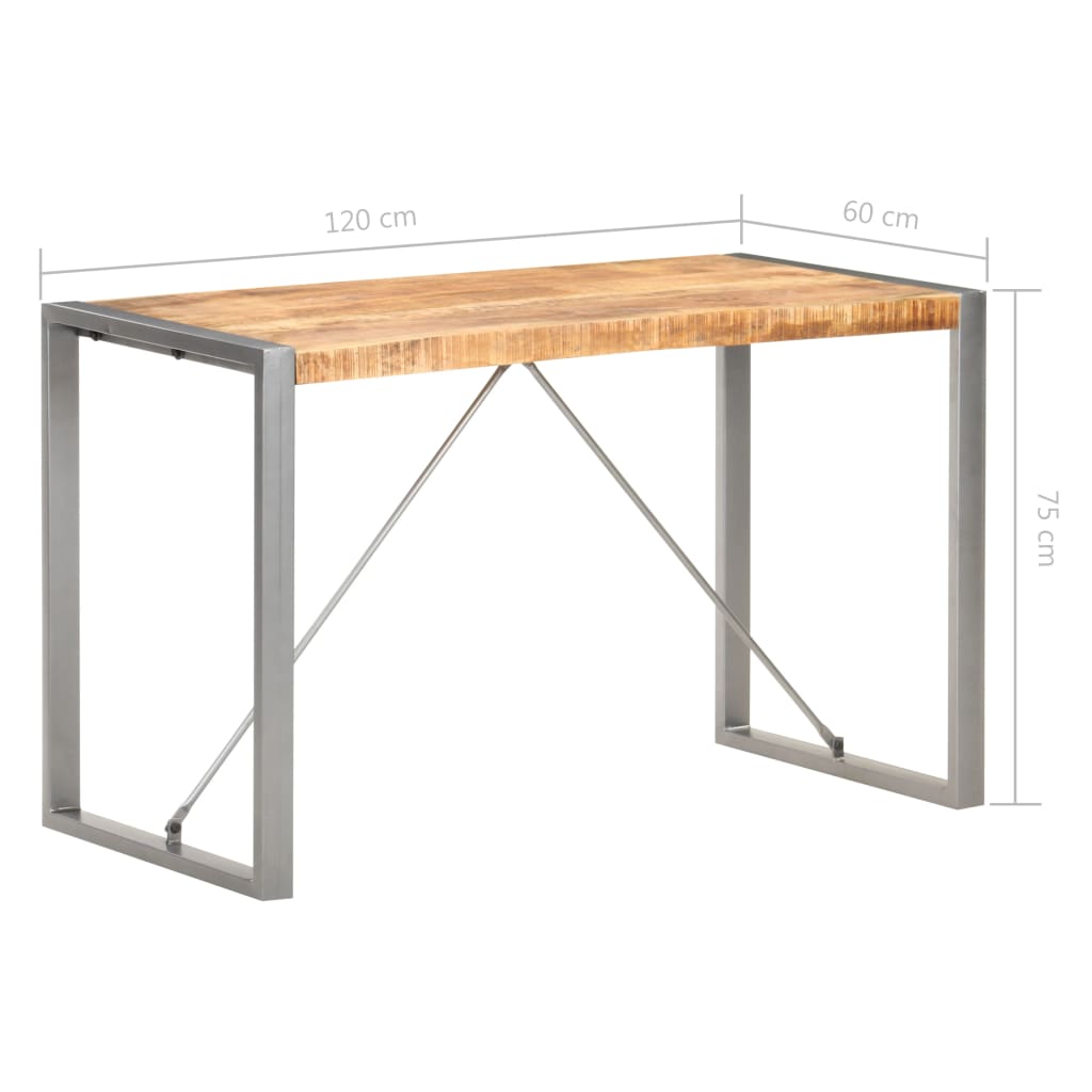 Table à dîner 120x60x75 cm Bois de manguier massif brut - XIOS