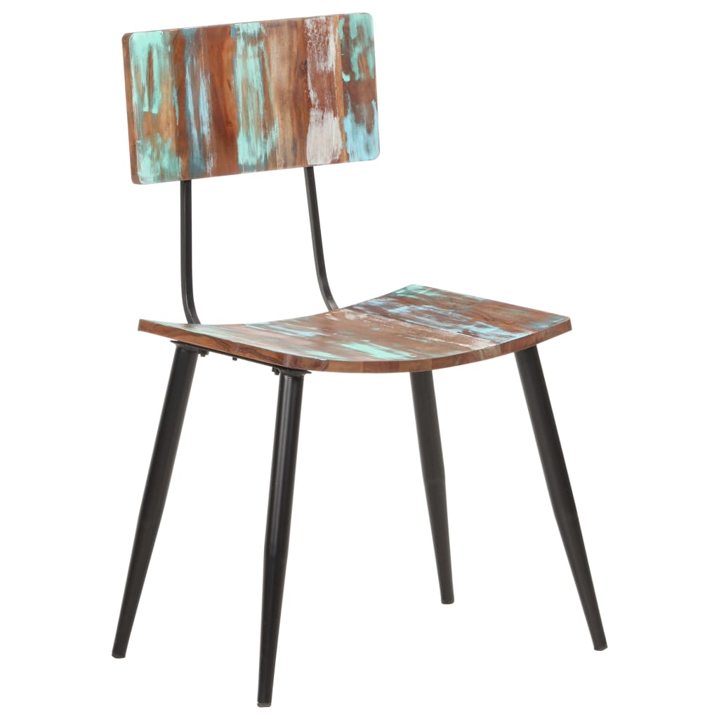 Chaises à manger lot de 4 bois de récupération solide - XIOS