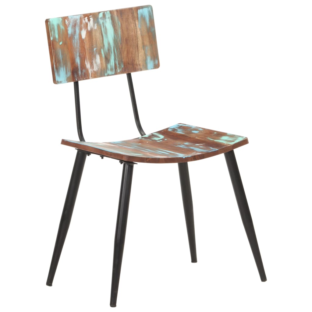 Chaises à manger lot de 4 bois de récupération solide - XIOS