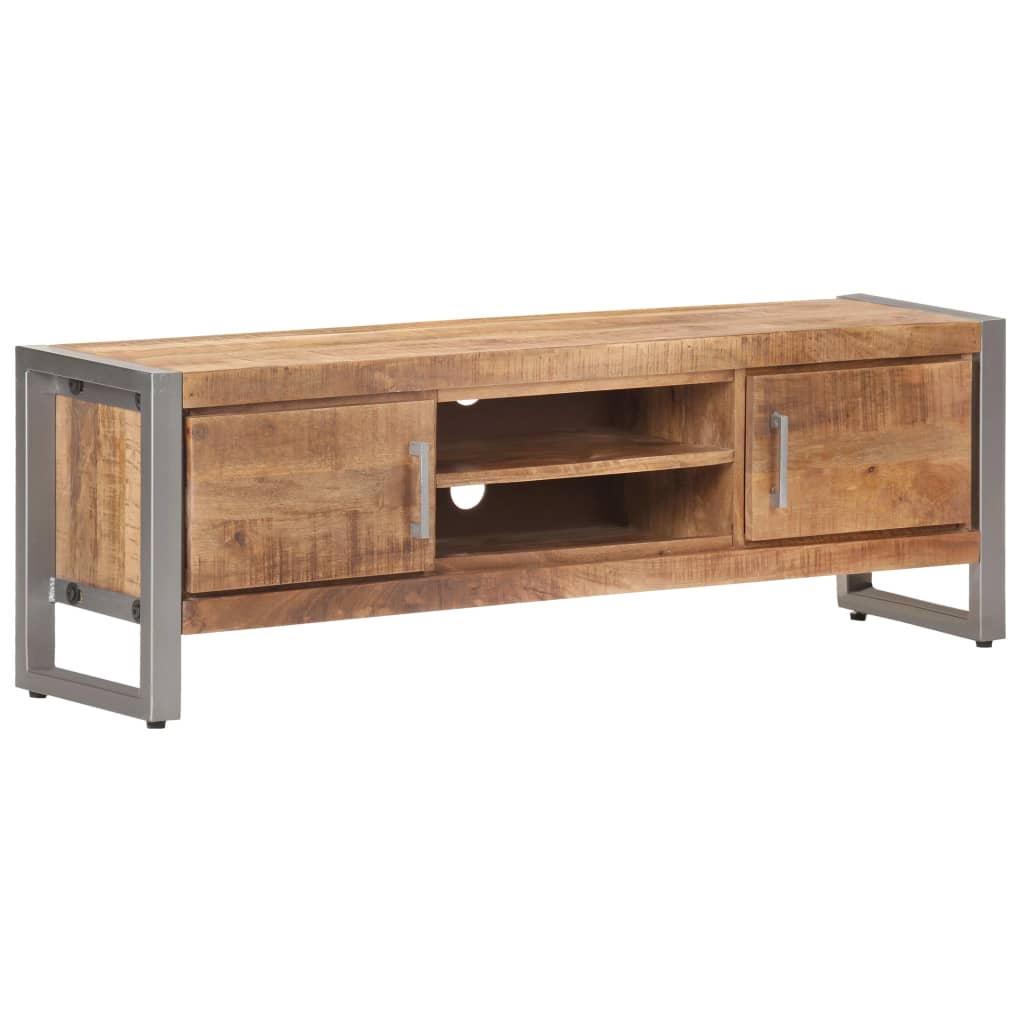 Meuble TV 120x30x40 cm Bois de manguier brut - XIOS