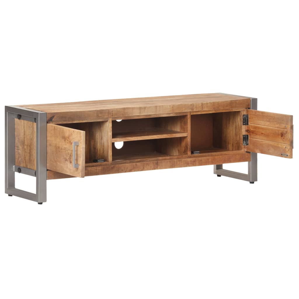Meuble TV 120x30x40 cm Bois de manguier brut - XIOS