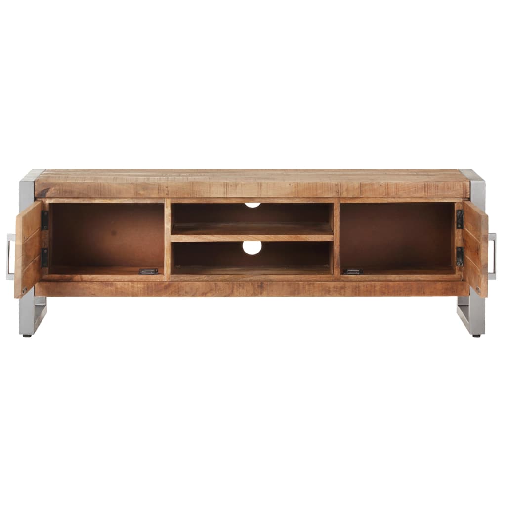 Meuble TV 120x30x40 cm Bois de manguier brut - XIOS