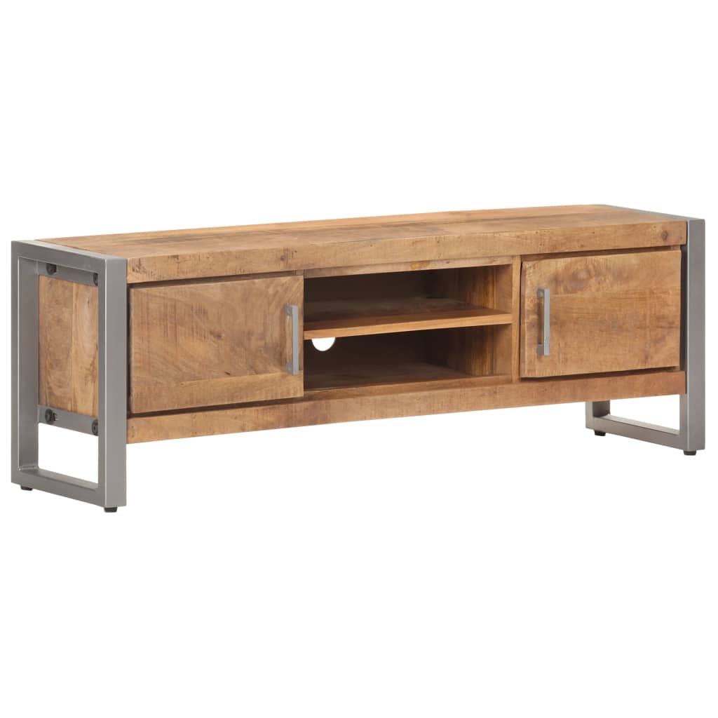 Meuble TV 120x30x40 cm Bois de manguier brut - XIOS