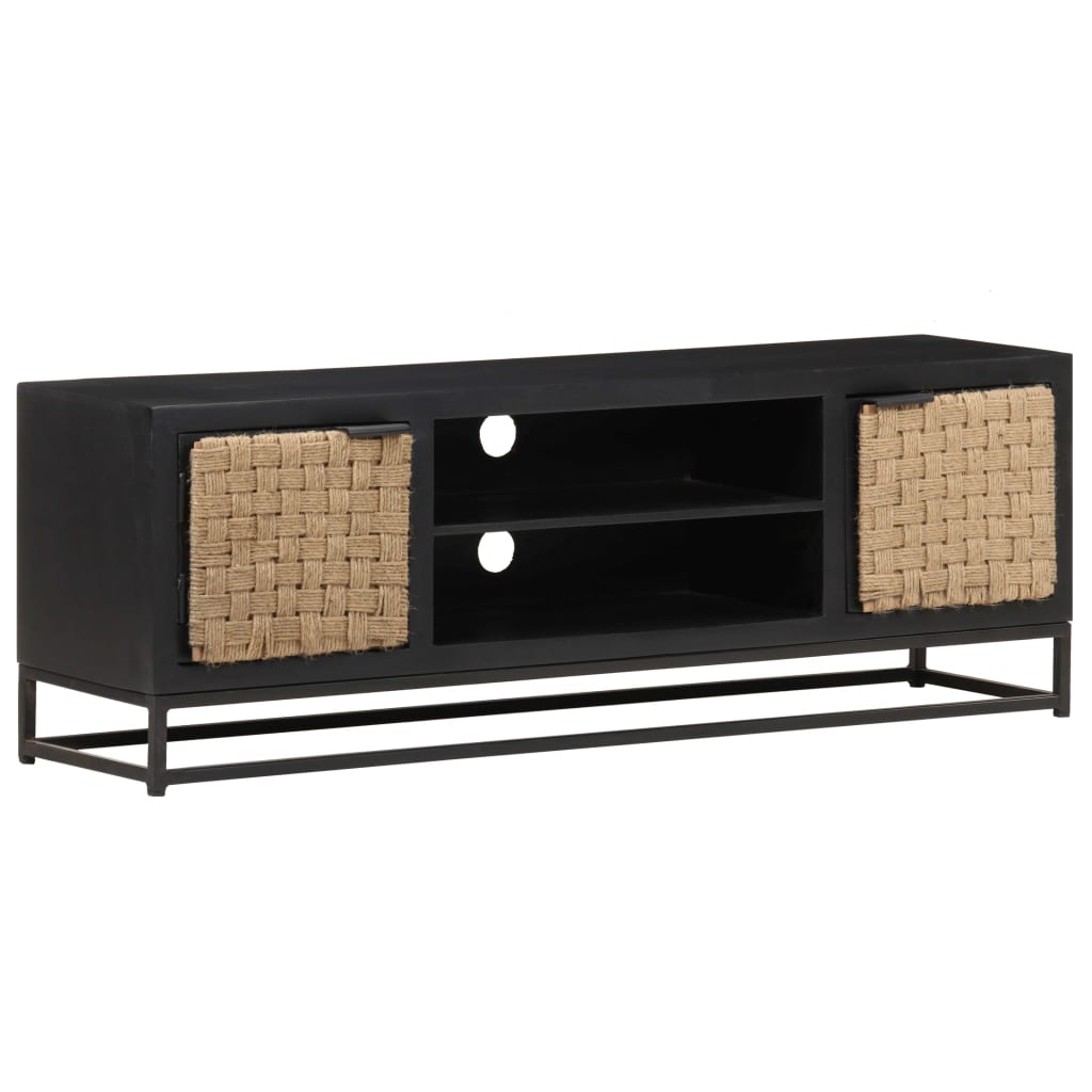Meuble TV 120x30x40 cm Bois massif de manguier - XIOS
