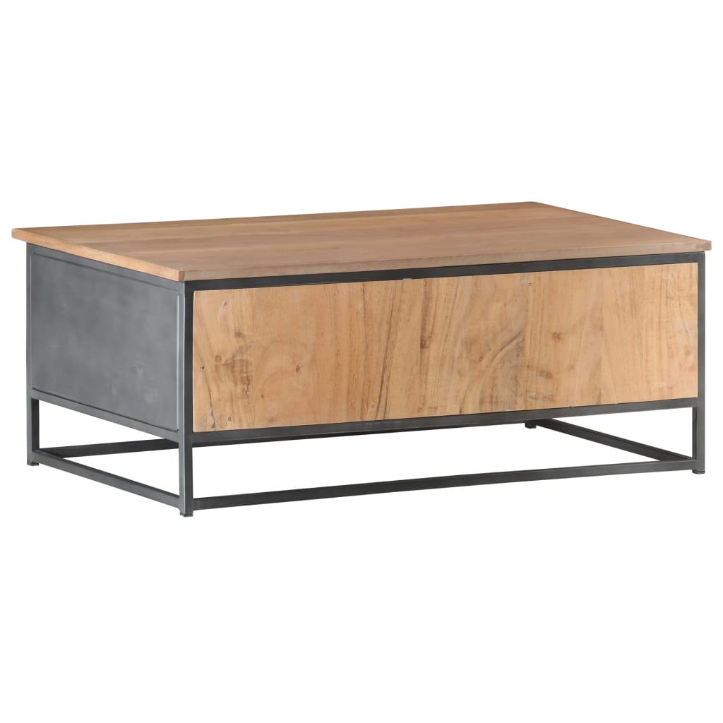 Table basse Gris 90x50x35 cm Bois d'acacia massif - XIOS
