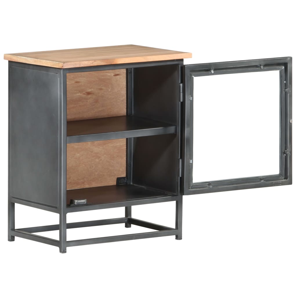 Table de chevet Gris 40x30x50 cm Bois d'acacia massif - XIOS