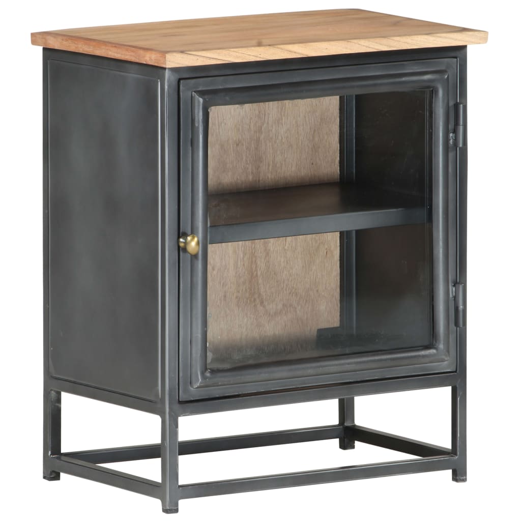 Table de chevet Gris 40x30x50 cm Bois d'acacia massif - XIOS