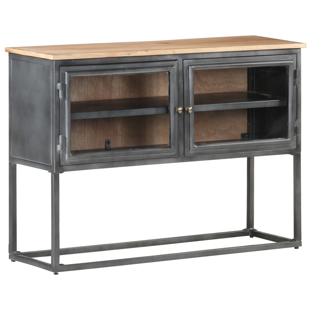 Buffet Gris 100x30x70 cm Bois d'acacia massif - XIOS