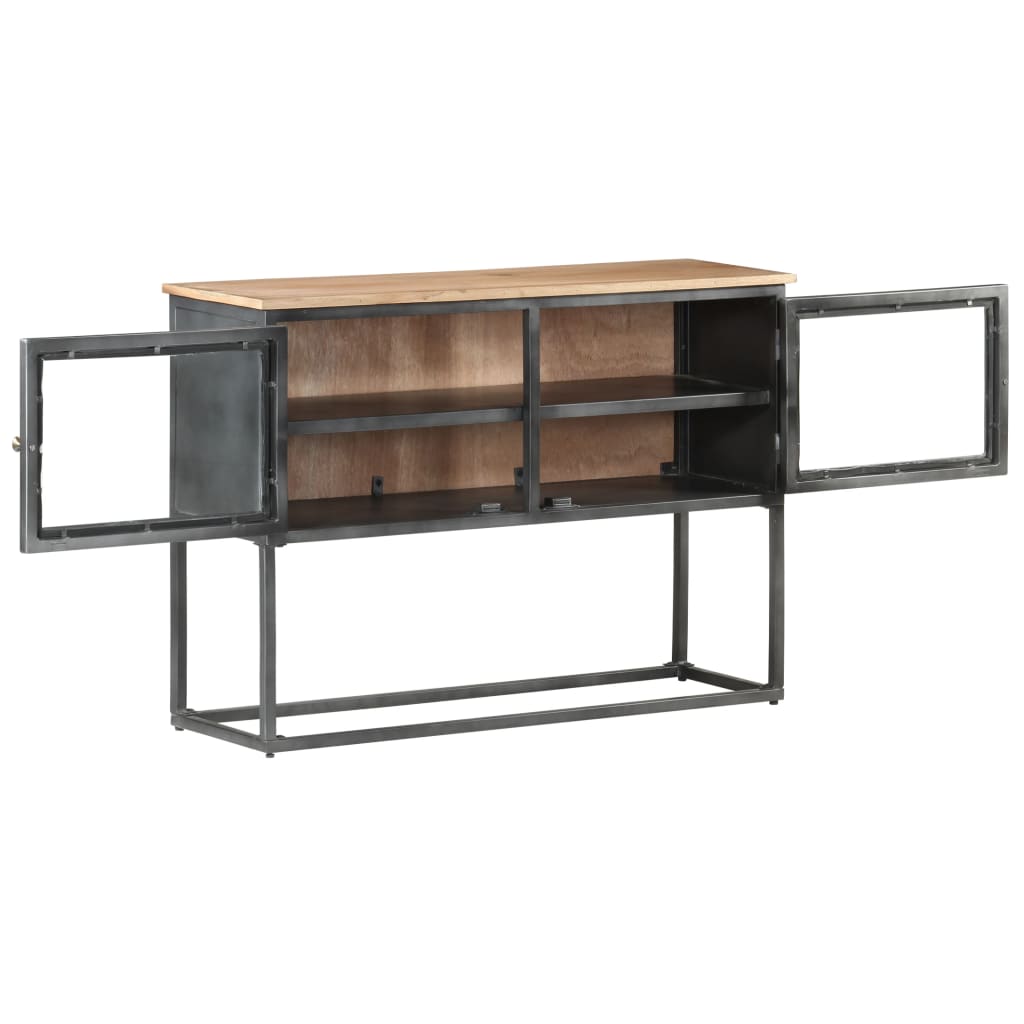 Buffet Gris 100x30x70 cm Bois d'acacia massif - XIOS