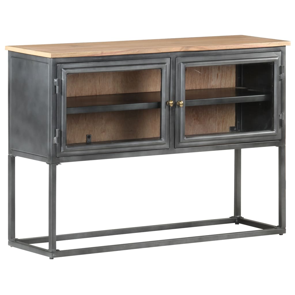 Buffet Gris 100x30x70 cm Bois d'acacia massif - XIOS