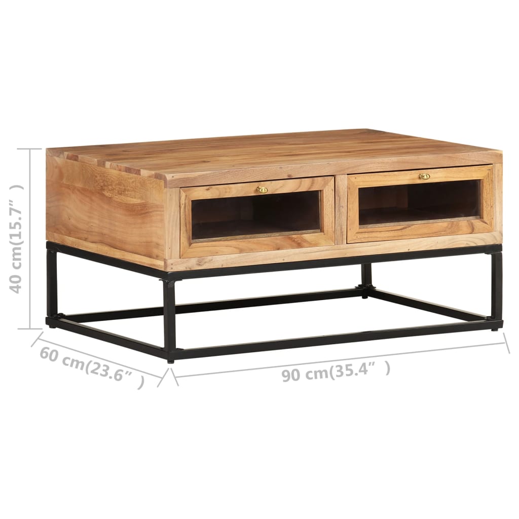 Table basse 90x60x40 cm Bois d'acacia massif - XIOS