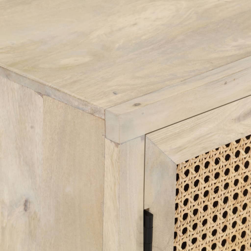 Buffet 60x35x70 cm Bois de manguier massif et canne naturelle - XIOS