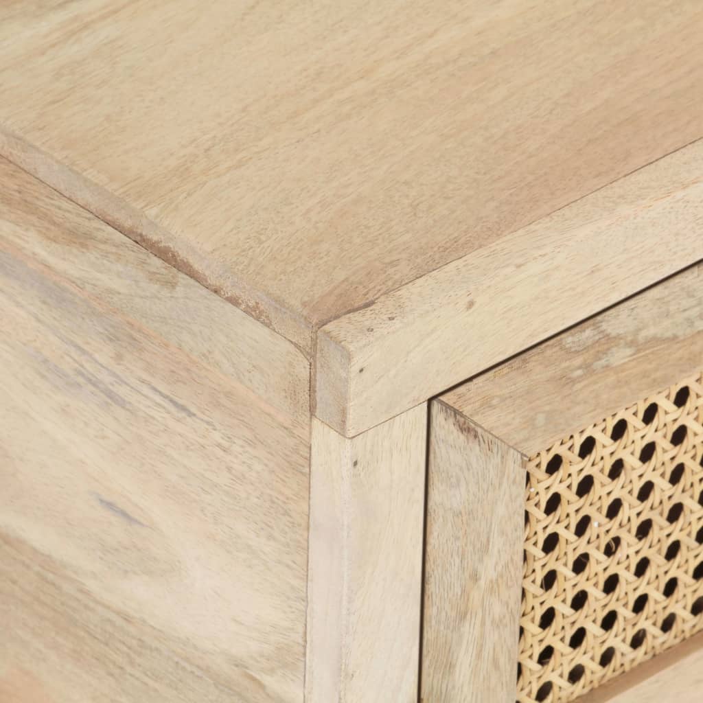 Table basse 90x50x37 cm Bois de manguier et canne naturelle - XIOS