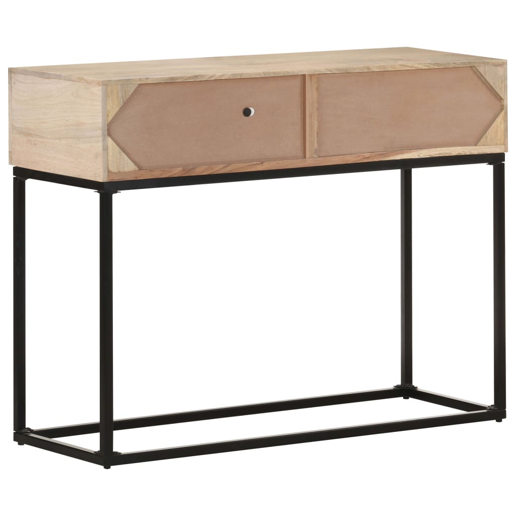 Table console 100x35x76 cm Bois de manguier et canne naturelle - XIOS