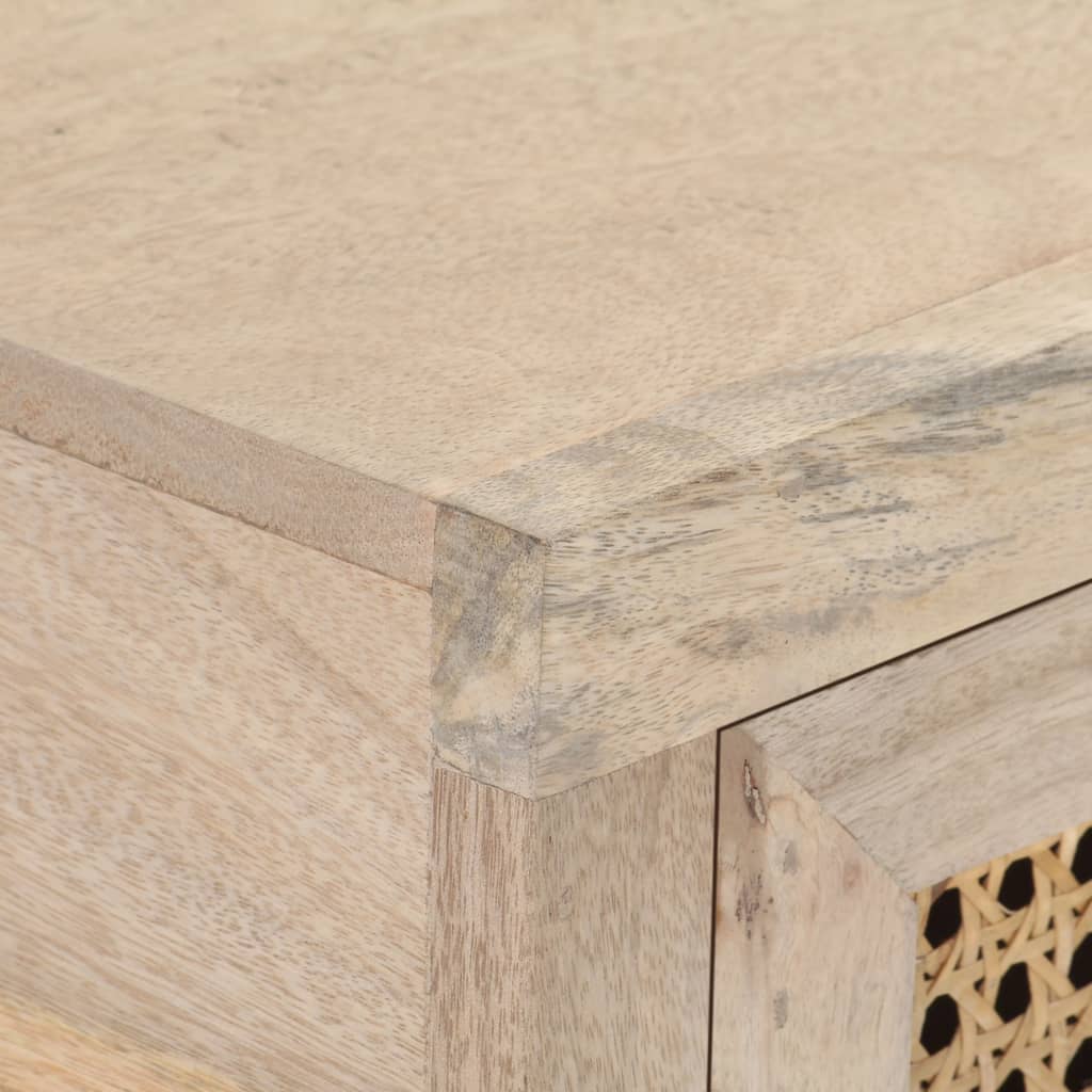 Table console 100x35x76 cm Bois de manguier et canne naturelle - XIOS