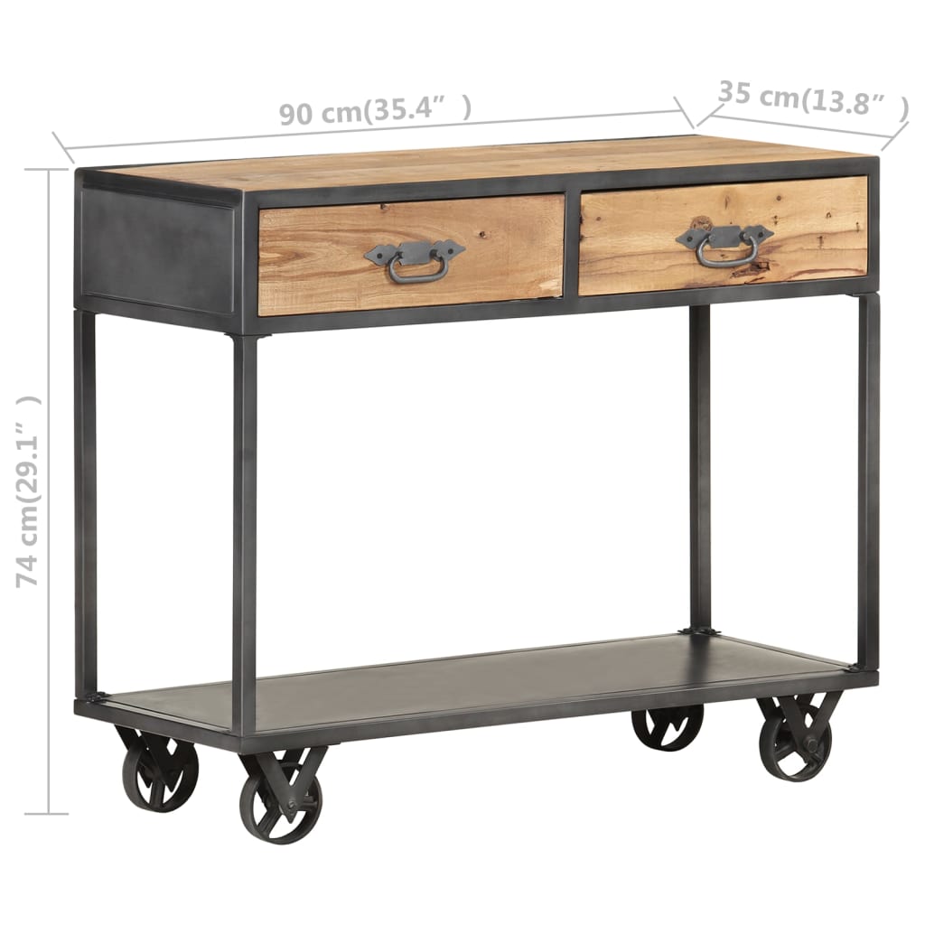 Table console 90x35x74 cm Bois de récupération massif - XIOS