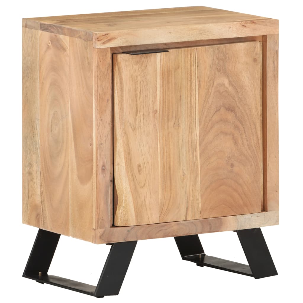 Table de chevet 40x30x50 cm Bois d'acacia avec bord naturel - XIOS