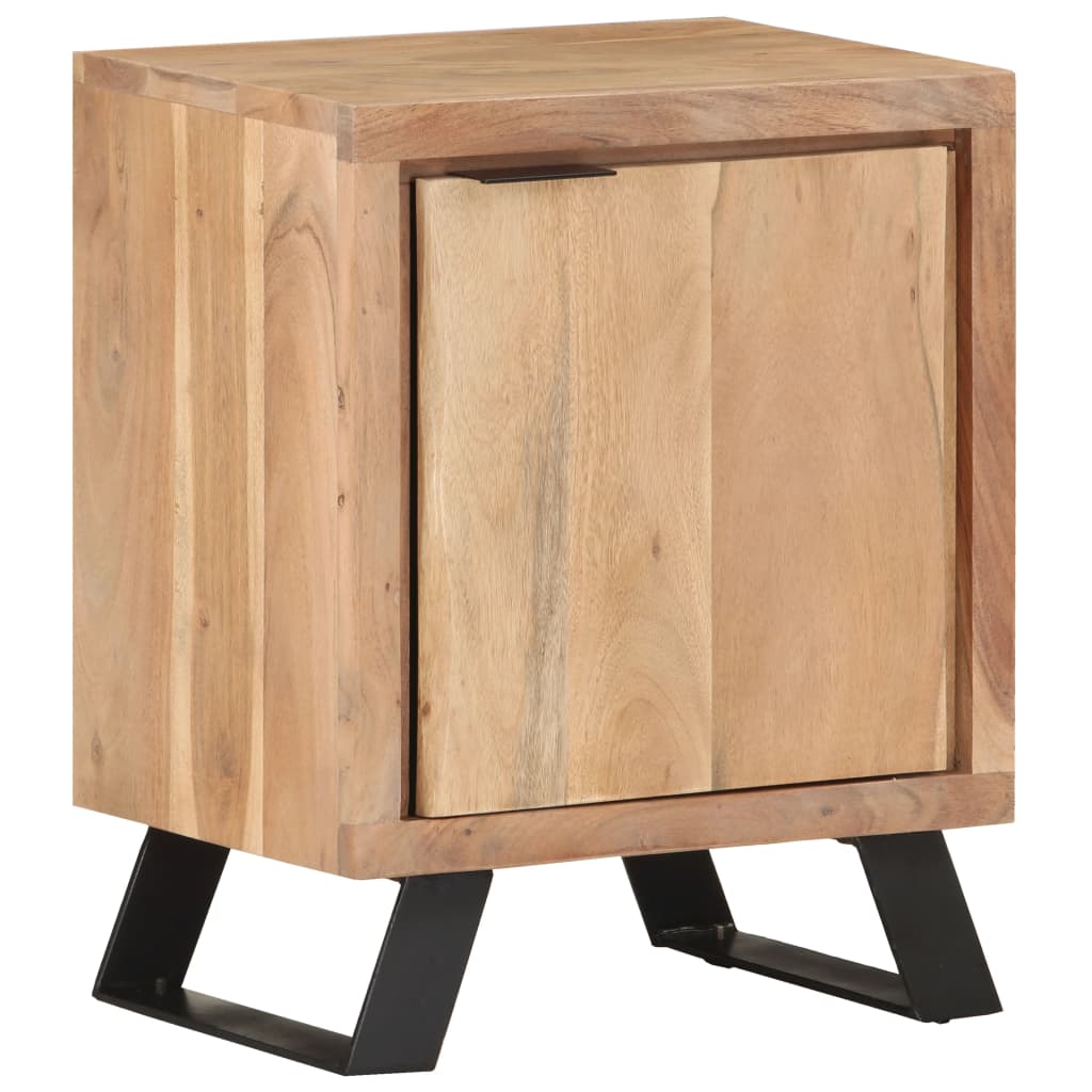 Table de chevet 40x30x50 cm Bois d'acacia avec bord naturel - XIOS