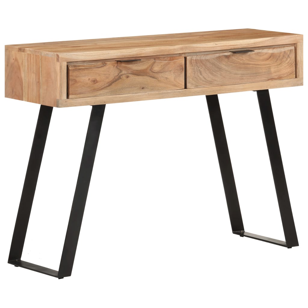 Table console 100x35x76 cm Bois d'acacia avec bord naturel - XIOS