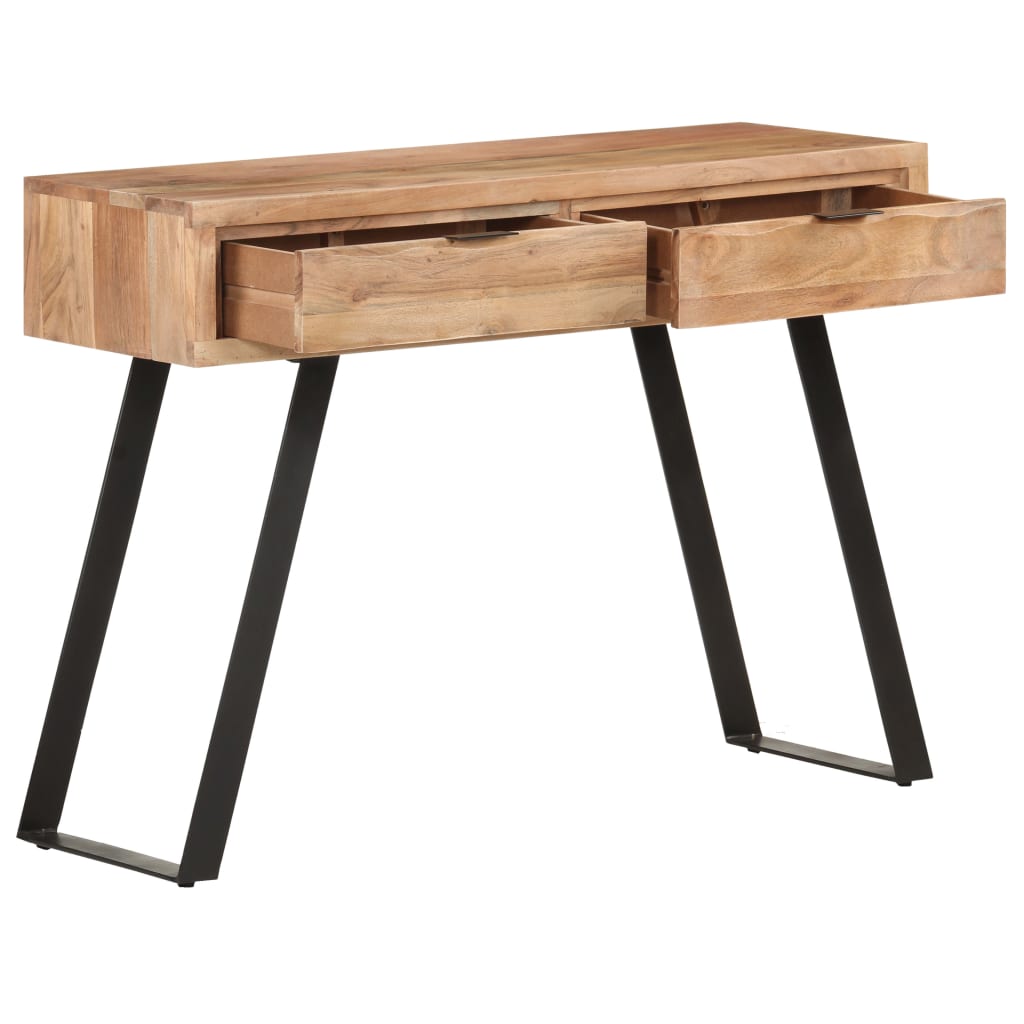 Table console 100x35x76 cm Bois d'acacia avec bord naturel - XIOS
