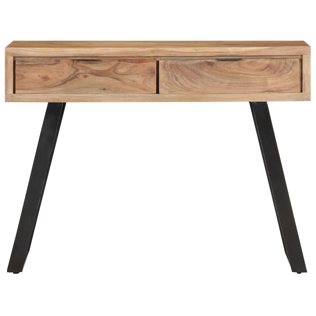 Table console 100x35x76 cm Bois d'acacia avec bord naturel - XIOS
