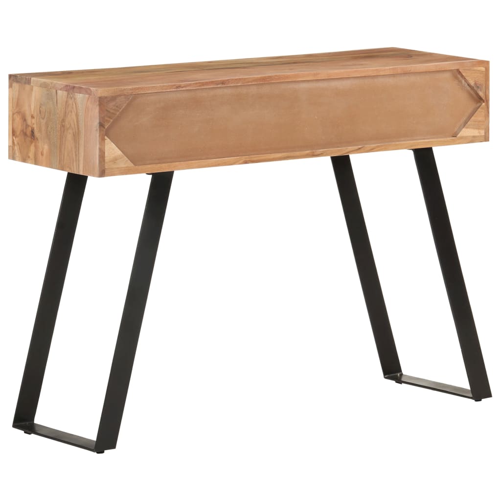 Table console 100x35x76 cm Bois d'acacia avec bord naturel - XIOS